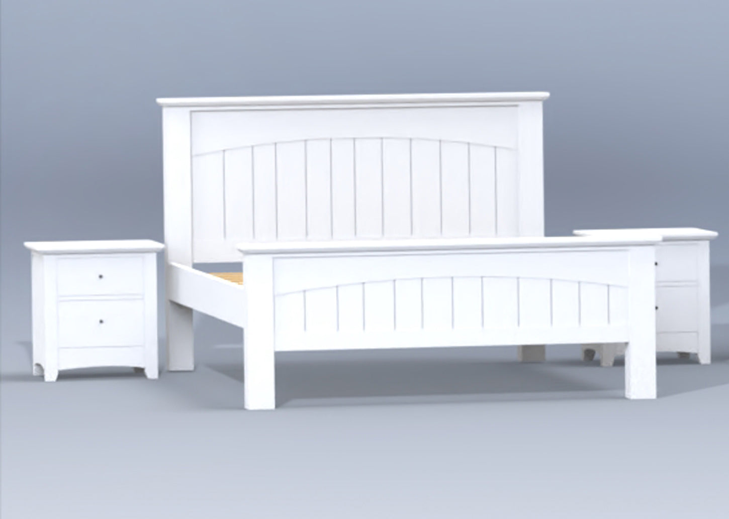 KING ANDREIA (CUSTOM MADE) 3 PIECE (BEDSIDE) BEDROOM SUITE - ASSORTED COLOURS