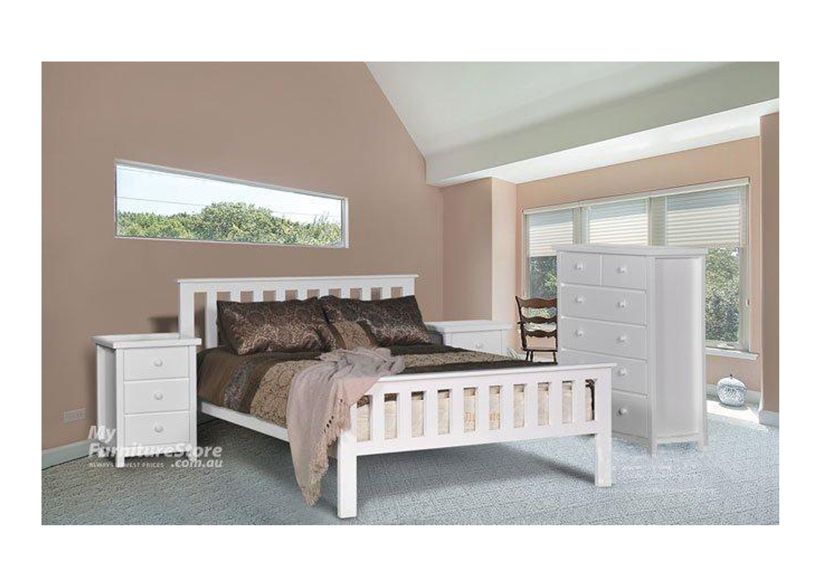 CRONULLA DOUBLE OR QUEEN (AUSSIE MADE) 6 PIECE (THE LOT) BEDROOM SUITE WITH FEDERATION CASEGOODS - ASSORTED PAINTED COLOURS