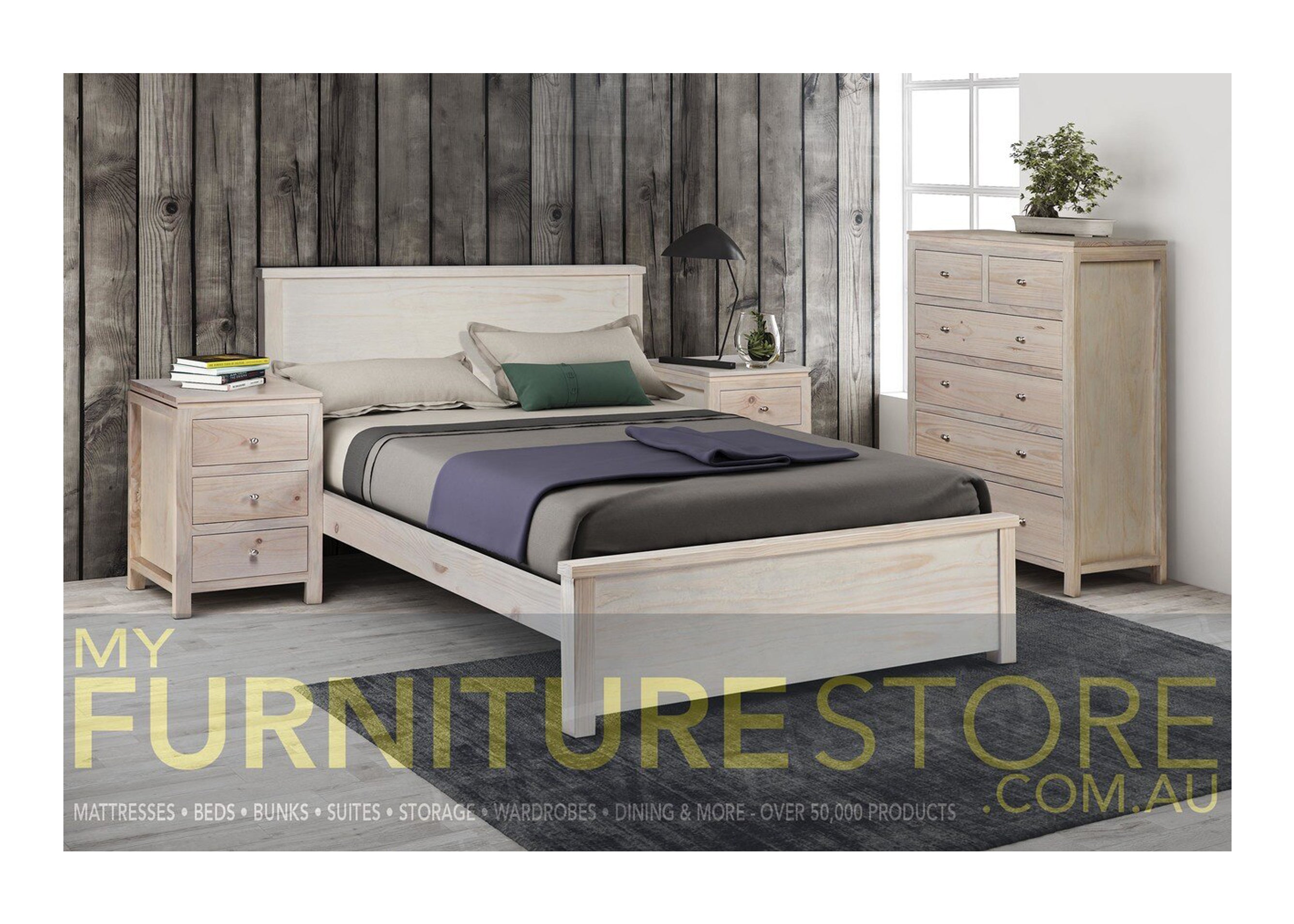 DOUBLE OZARK (AUSSIE MADE) TIMBER BED - ASSORTED PAINTED COLOURS