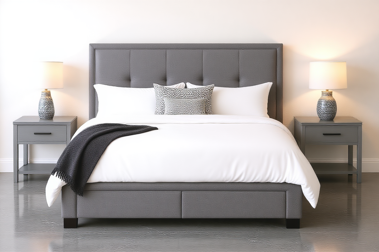 ENCASED (AUSSIE MADE) UPHOLSTERED BEDROOM COLLECTION - ASSORTED FABRICS AND COLOURS - STARTING FROM $699