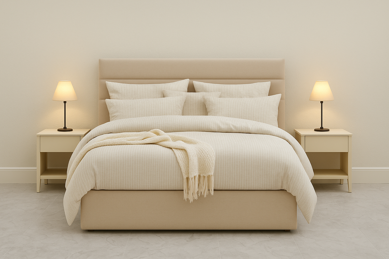 ESTATE (AUSSIE MADE) UPHOLSTERED BEDROOM COLLECTION - ASSORTED FABRICS AND COLOURS - STARTING FROM $599