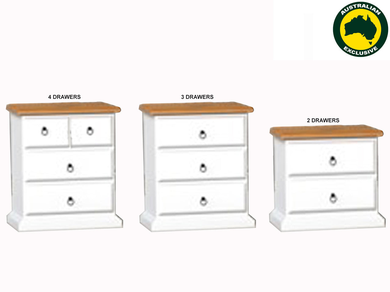 CRONULLA (AUSSIE MADE) BEDSIDE TABLE COLLECTION - ASSORTED PAINTED / STAINED COLOURS - STARTING FROM $449