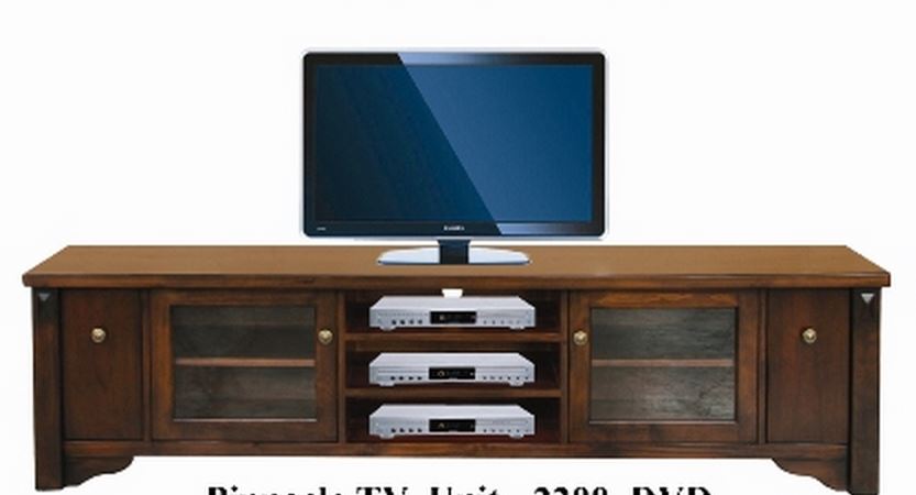 FABULOS  2 DOOR  WITH 3 DVD DRAWER  LOWLINE ENTERTAINMENT  UNIT - (MODEL-16-9-14-14-1-3-12-5) - 575(H) X  2200(W)-  HAZELNUT