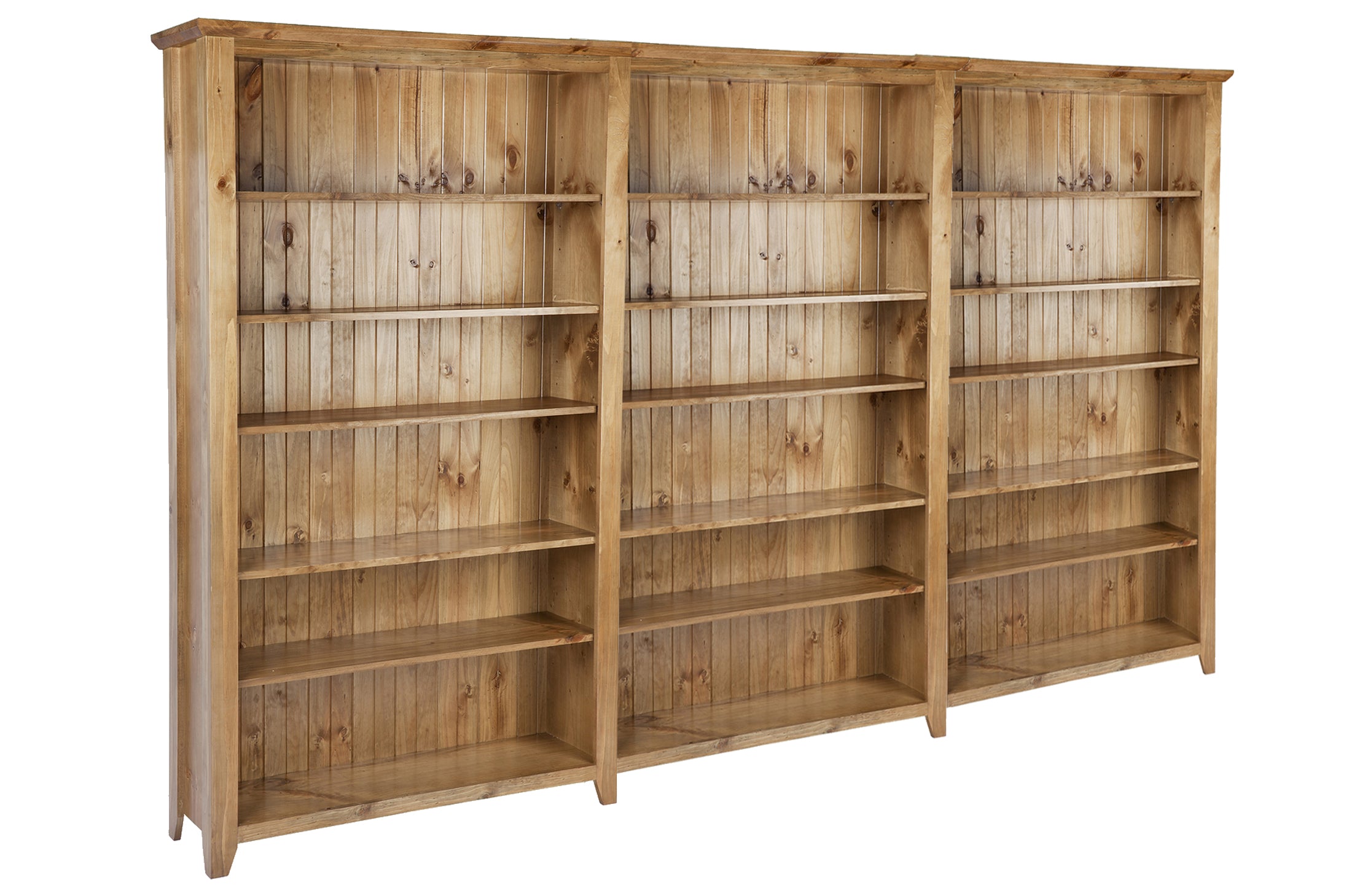 CHUNKY BOOKCASE (AUSSIE MADE) - 2100(H) x 2700(W) x 240(D) - (3 SECTIONS) - ASSORTED COLOURS