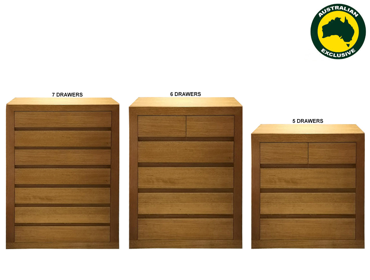 CLAREMONT (AUSSIE MADE) TALLBOY COLLECTION  - TASSIE OAK COMBINATION - ASSORTED COLOURS - STARTING FROM $2299