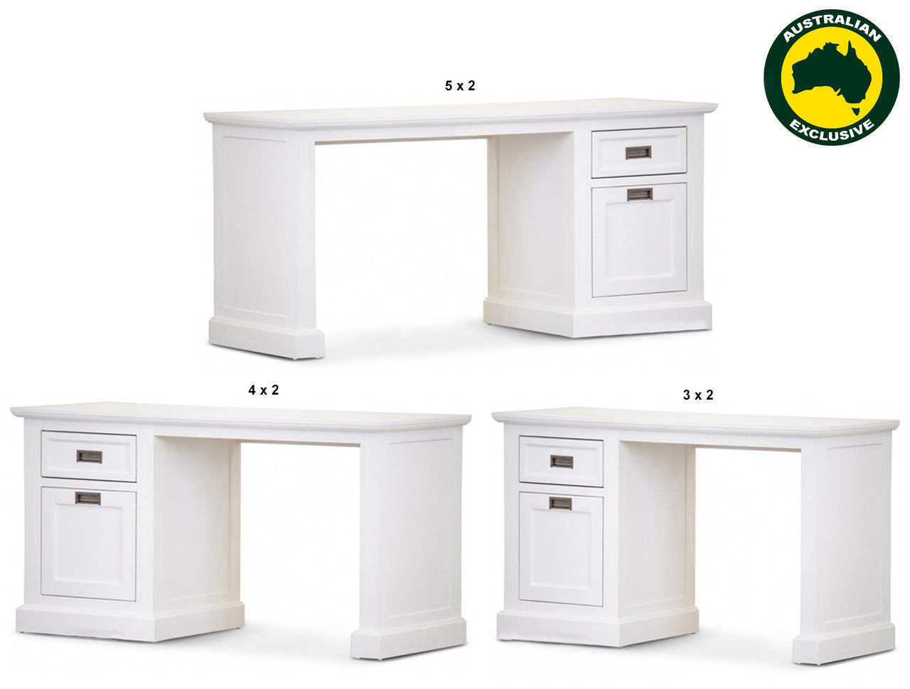 COASTAL (AUSSIE MADE) 1 DOOR / 1 DRAWER DESK (REVERSIBLE) COLLECTION - ASSORTED PAINTED COLOURS - STARTING FROM $799