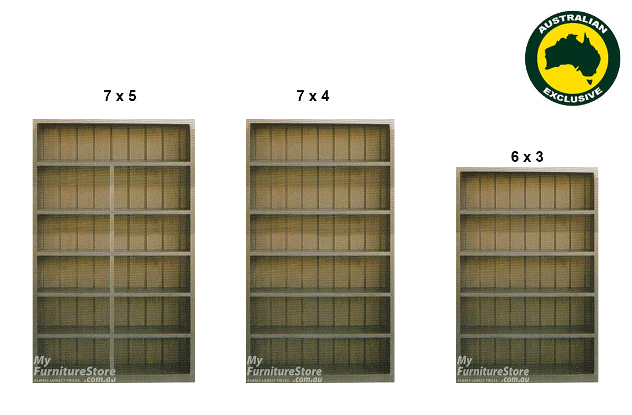 CUBE (AUSSIE MADE) HIGHLINE STANDARD BOOKCASE COLLECTION - TASMANIA OAK COMBINATION - ASSORTED STAINED COLOURS - STARTING FROM $899
