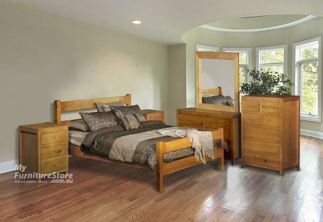 CHUNKY (AUSSIE MADE) KING 5 PIECE (DRESSER) BEDROOM SUITE - ASSORTED COLOURS