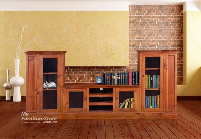 MOSAIC / HAMILTON (AUSSIE MADE)  3 PIECE TV ENTERTAINMENT UNIT (PLAIN GLASS) -860(H) X 2700(W) - ASSORTED COLOURS