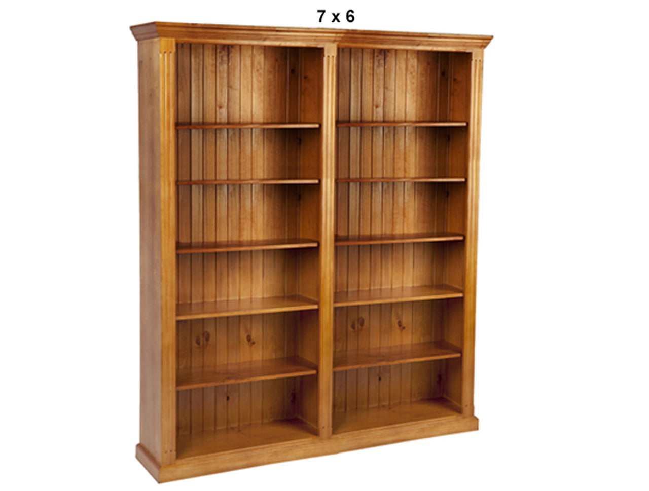 FEDERATION (AUSSIE MADE) HIGHLINE BOOKCASE WITH 70MM FACINGS COLLECTION (3 SECTIONS) PIGEON PAIRED - ASSORTED STAINED COLOURS - STARTING FROM $1599
