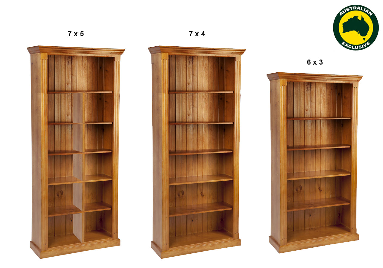 FEDERATION (AUSSIE MADE) HIGHLINE STANDARD BOOKCASE COLLECTION - ASSORTED STAINED COLOURS - STARTING FROM $799