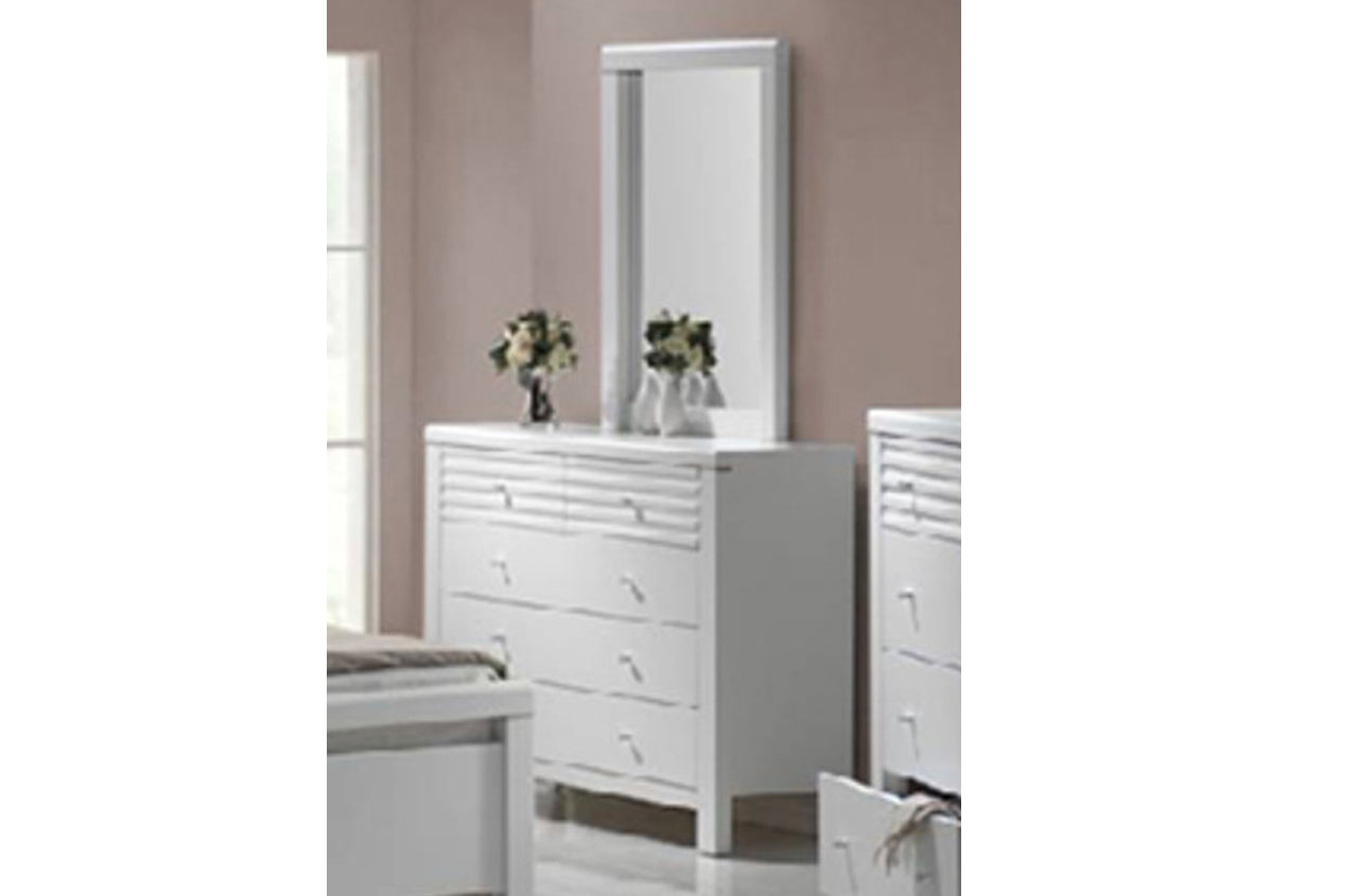 DALLAS (AUSSIE MADE) 5 DRAWER DRESSING TABLE WITH MIRROR - ASSORTED PAINTED COLOURS