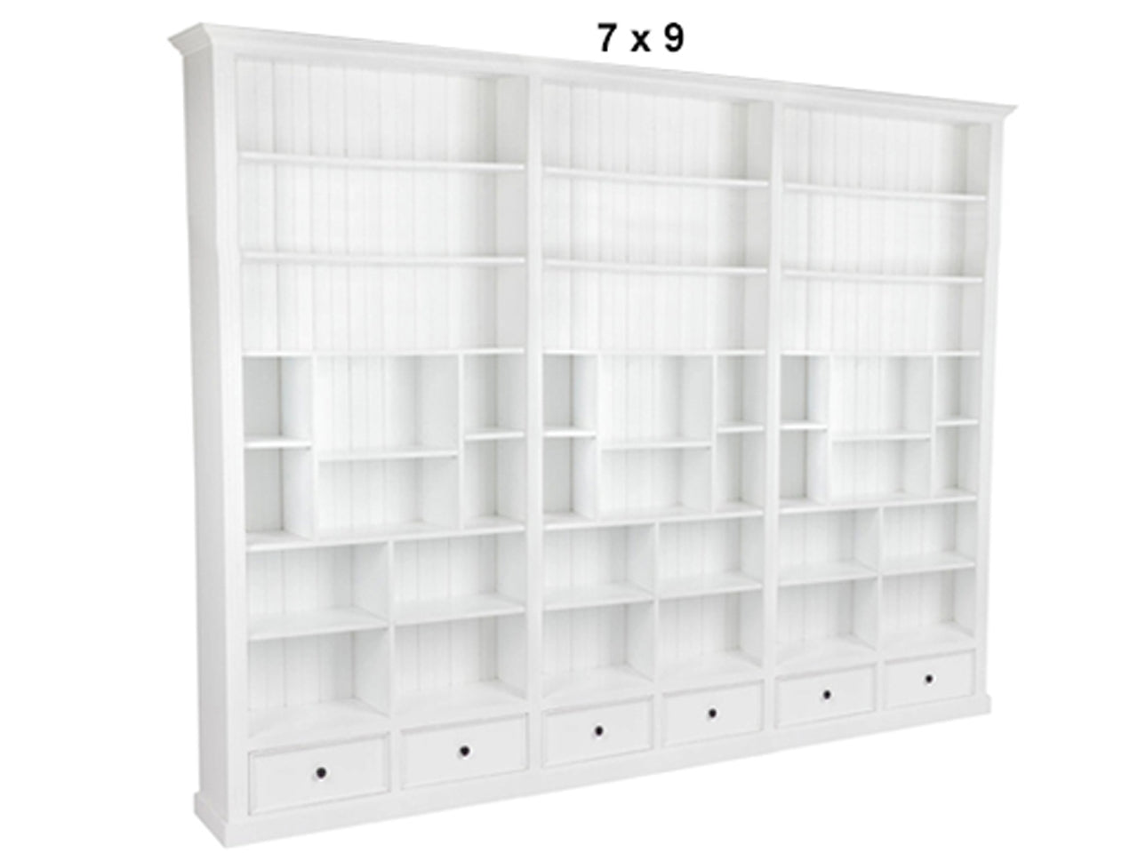 HERALDY (AUSSIE MADE) HIGHLINE WITH 36 SHELVES / 6 DRAWERS BOOKCASE COLLECTION - 3 SECTION PIGEON PAIRED - ASSORTED PAINTED COLOURS - STARTING FROM $3599