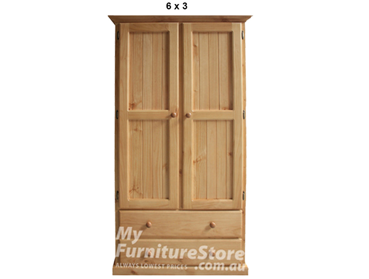 MUDGEE (AUSSIE MADE) WARDROBE (NO ARCH) 2 DOOR / 2 DRAWER COLLECTION - ASSORTED STAINED COLOURS - STARTING FROM $799