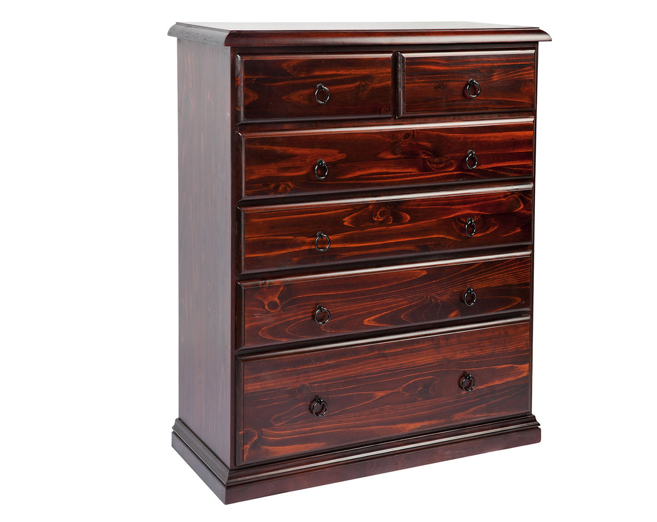 CRONULLA (AUSSIE MADE) 6 DRAWER TALLBOY - TASSIE OAK COMBINATION - ASSORTED COLOURS