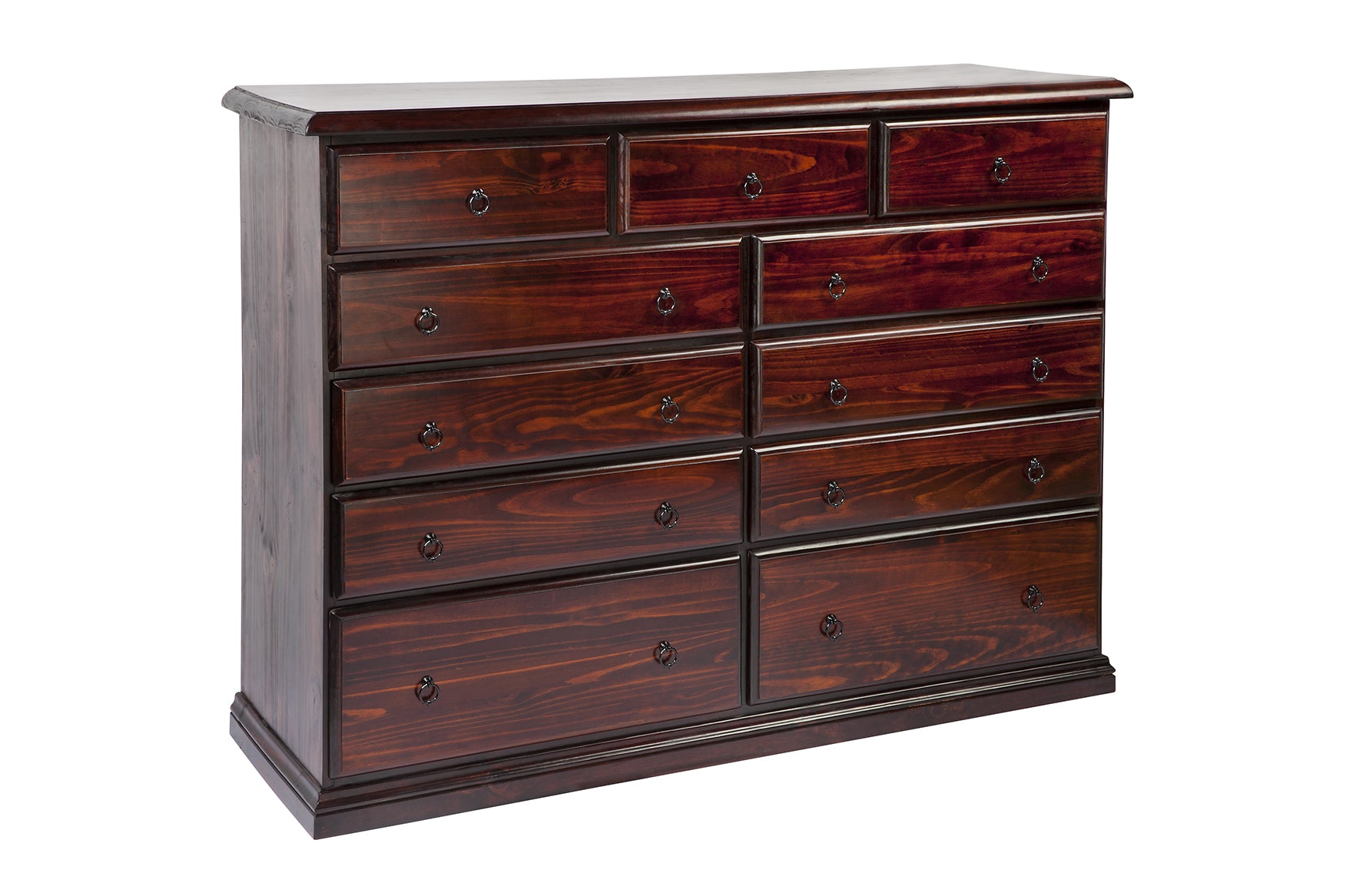 CRONULLA 11 DRAWER 1800 LOWBOY - BALTIC , WALNUT , GREYWASH