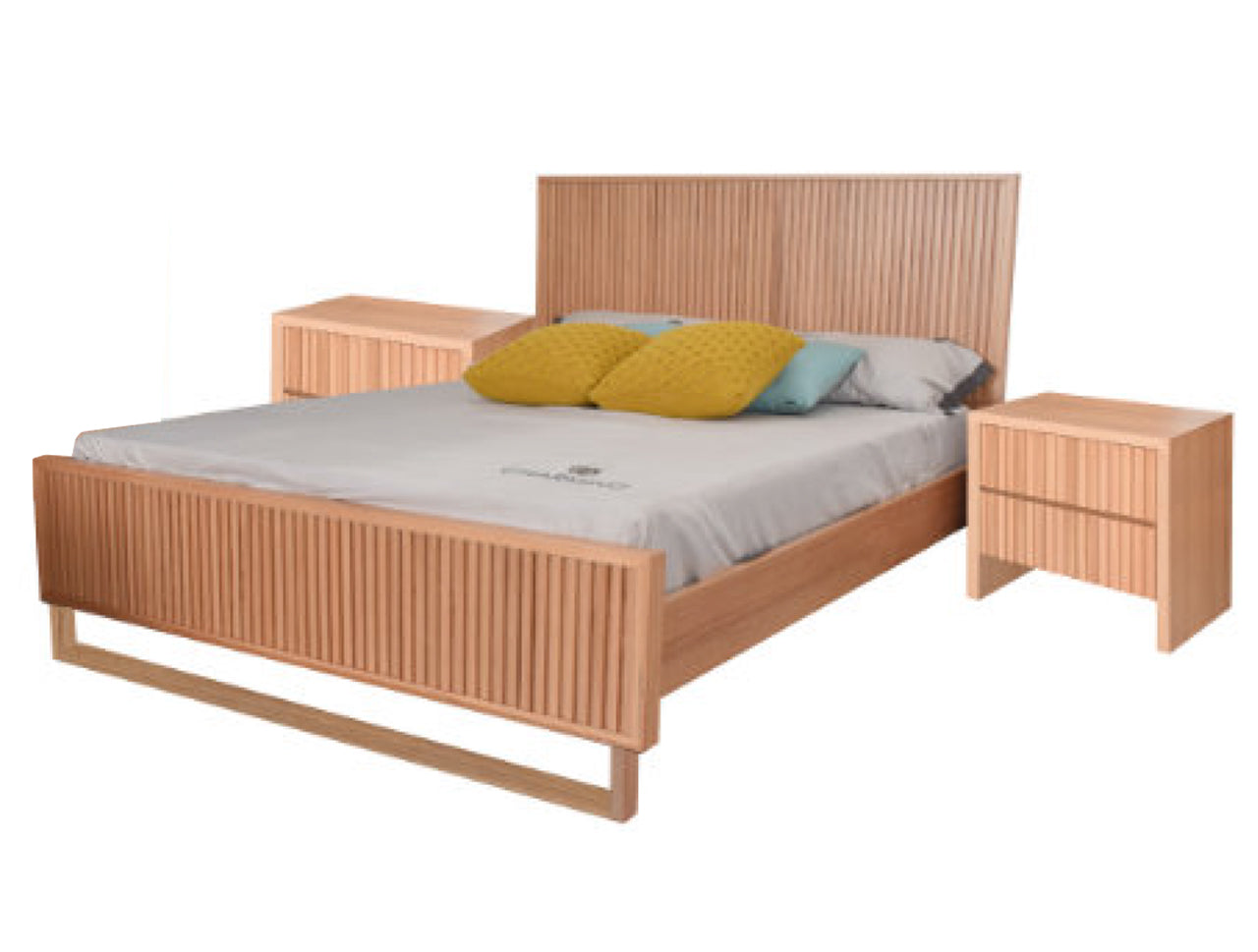 KING KILDARE BED WITH END DRAWERS - MESSMATE