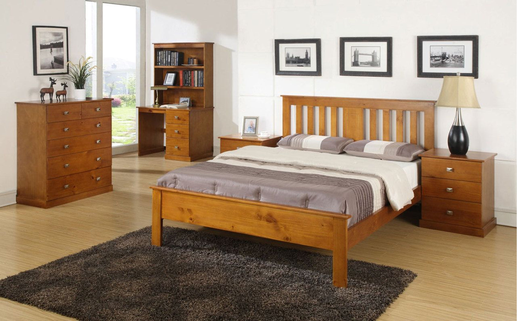 SINGLE OR KING SINGLE DESTIN (AUSSIE MADE) 3 PIECE (TALLBOY) BEDROOM SUITE - ASSORTED COLOURS