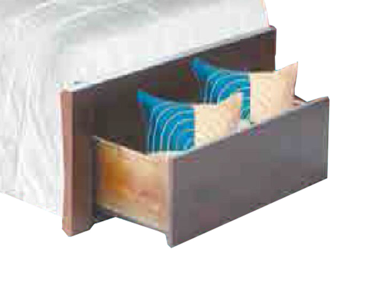 KING (AUSSIE MADE) MATILDA BED WITH FOOTEND STORAGE DRAWER - AS PICTURED