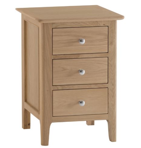 ROBINHOOD 3 DRAWER LARGE BEDSIDE TABLE (NT-LBSC)  - NATURAL OAK FINISH