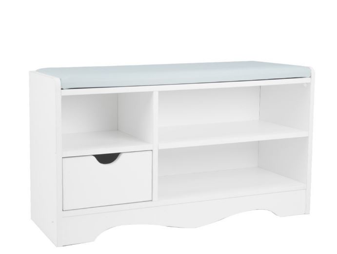 WENDY SHOE RACKS / BENCH WITH 1 STORAGE DRAWER - 450(H) x 800(W) -  ASSORTED COLOURS