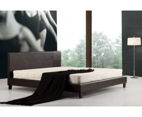  LEXUS  KING LEATHERETTE BED FRAME - BROWN
