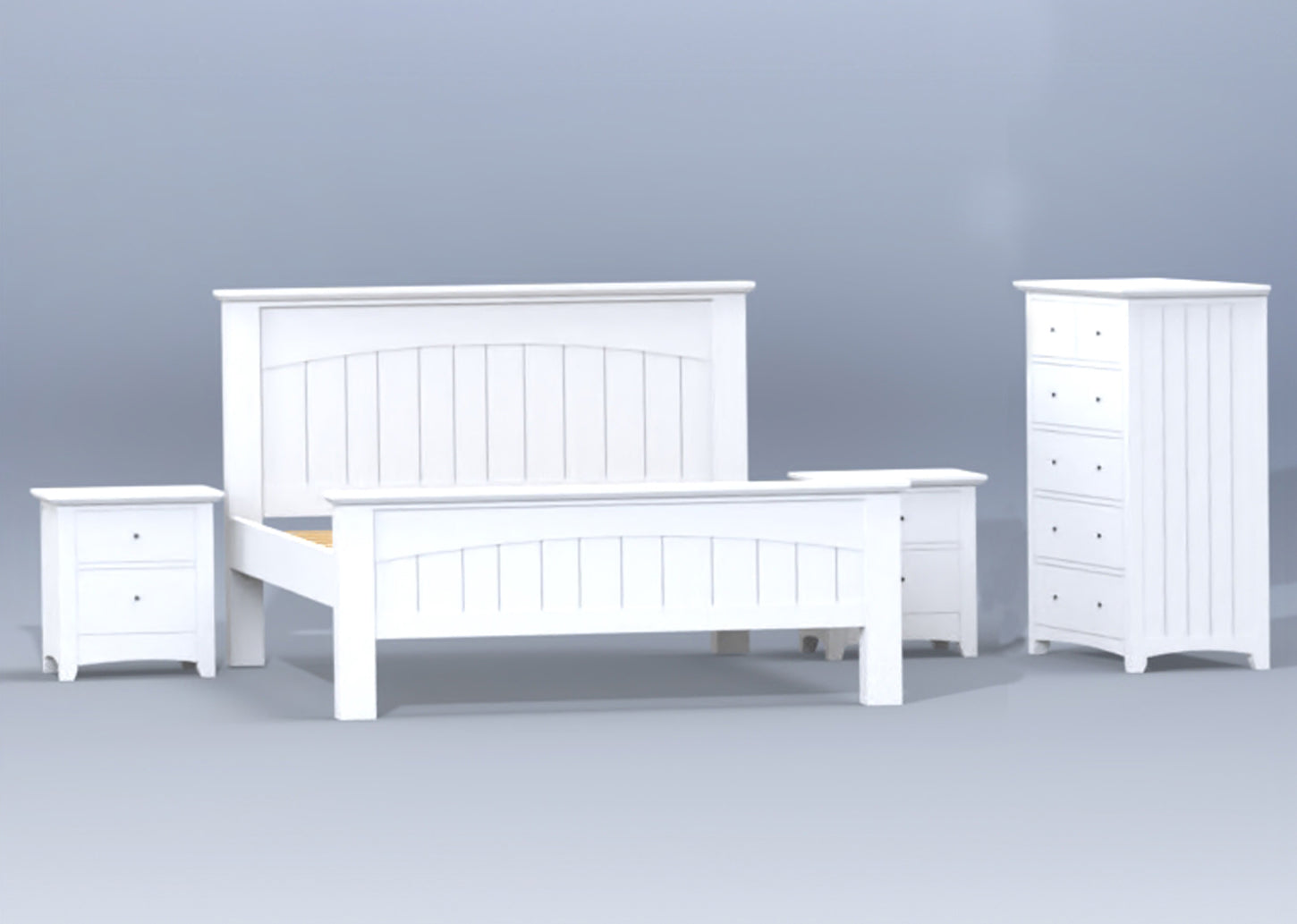 KING ANDREIA (CUSTOM MADE) 4 PIECE (TALLBOY) BEDROOM SUITE - ASSORTED COLOURS
