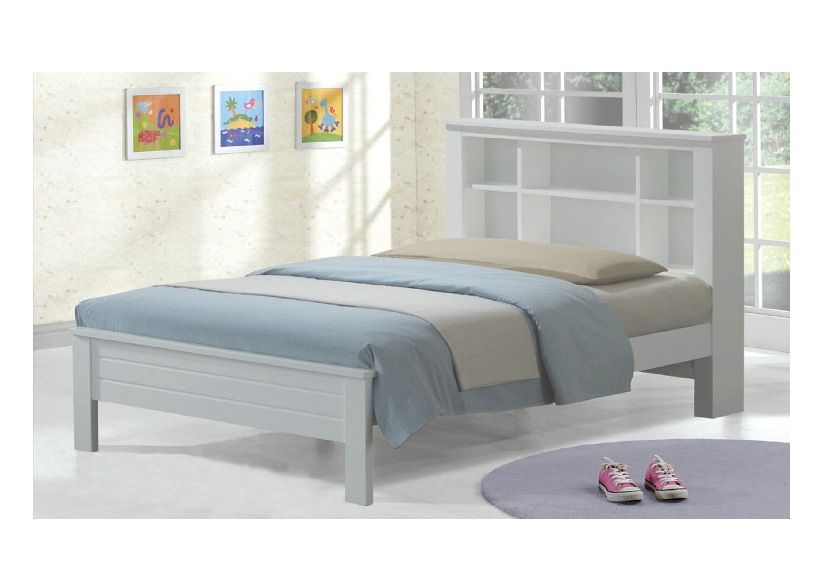 KING SINGLE EDMONTON BOOKEND BED (AUSSIE MADE) - ASSORTED PAINTED COLOURS