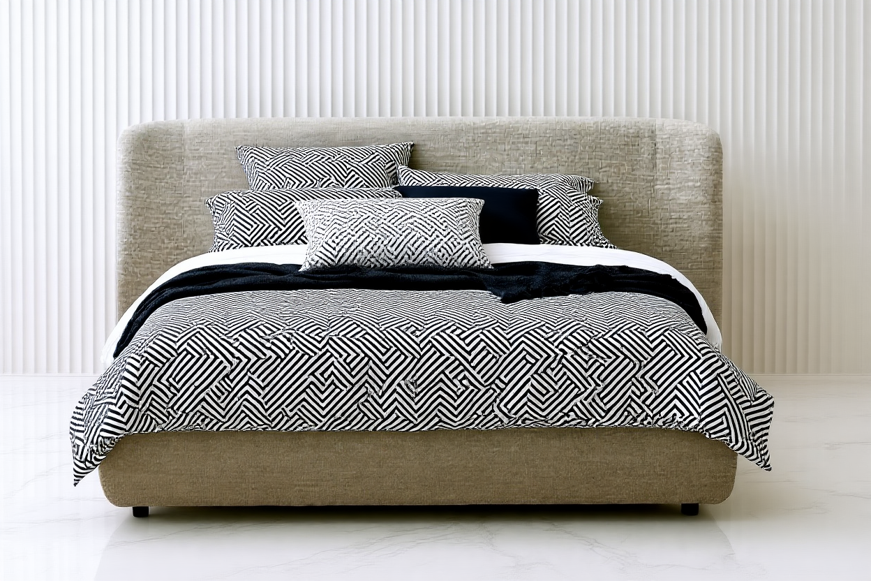 CURVATURE (AUSSIE MADE) UPHOLSTERED ENSEMBLE BED BASE COLECTION - ASSORTED FABRICS AND COLOURS - STARTING FROM  $699