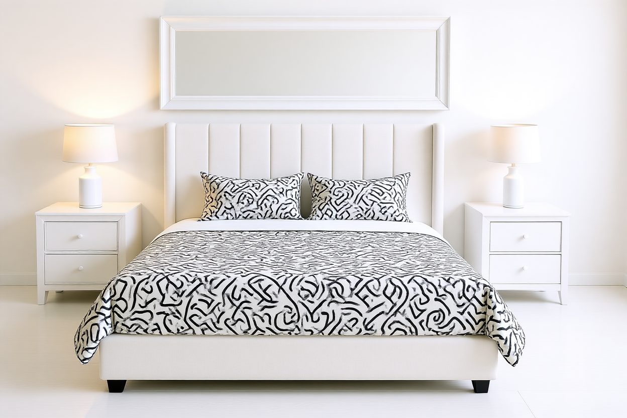 POEME (AUSSIE MADE) UPHOLSTERED BEDROOM COLLECTION - ASSORTED FABRICS AND COLOURS - STARTING FROM $2499