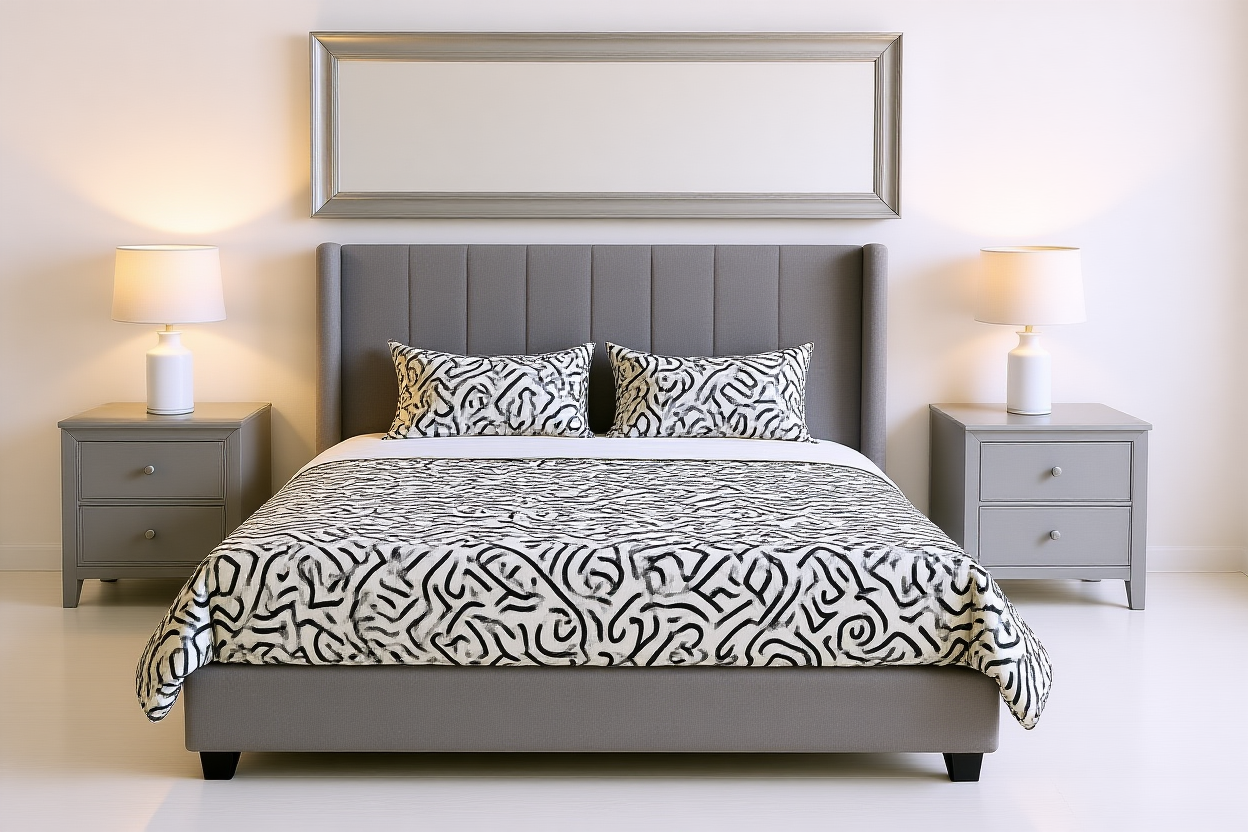 POEME (AUSSIE MADE) UPHOLSTERED BEDROOM COLLECTION - ASSORTED FABRICS AND COLOURS - STARTING FROM $2499