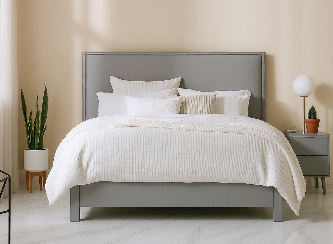 ALTITUDE FRAMED (AUSSIE MADE) UPHOLSTERED HEAD WITH TIMBER FOOT BEDROOM COLLECTION - ASSORTED FABRICS AND COLOURS - STARTING FROM $699