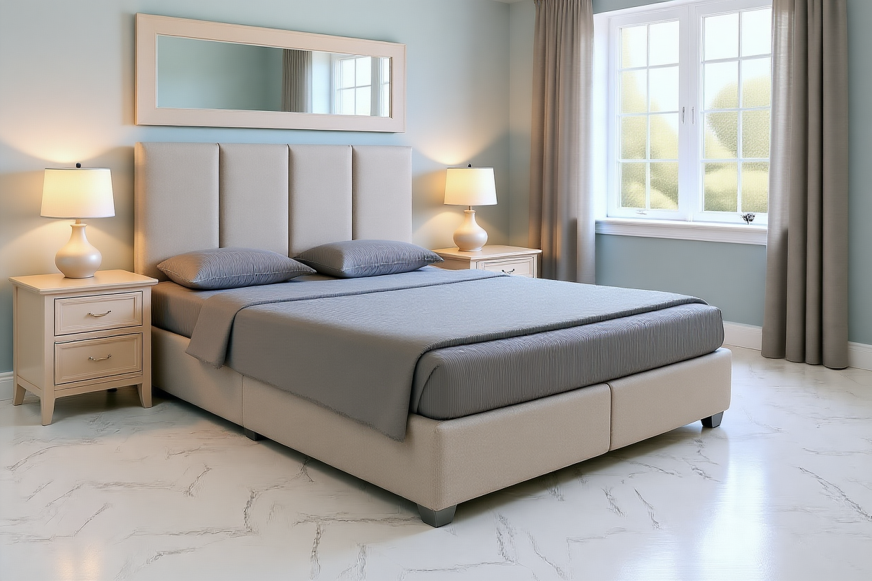 DEACOM (AUSSIE MADE) UPHOLSTERED BEDROOM COLLECTION - ASSORTED FABRICS AND COLOURS - STARTING FROM $499