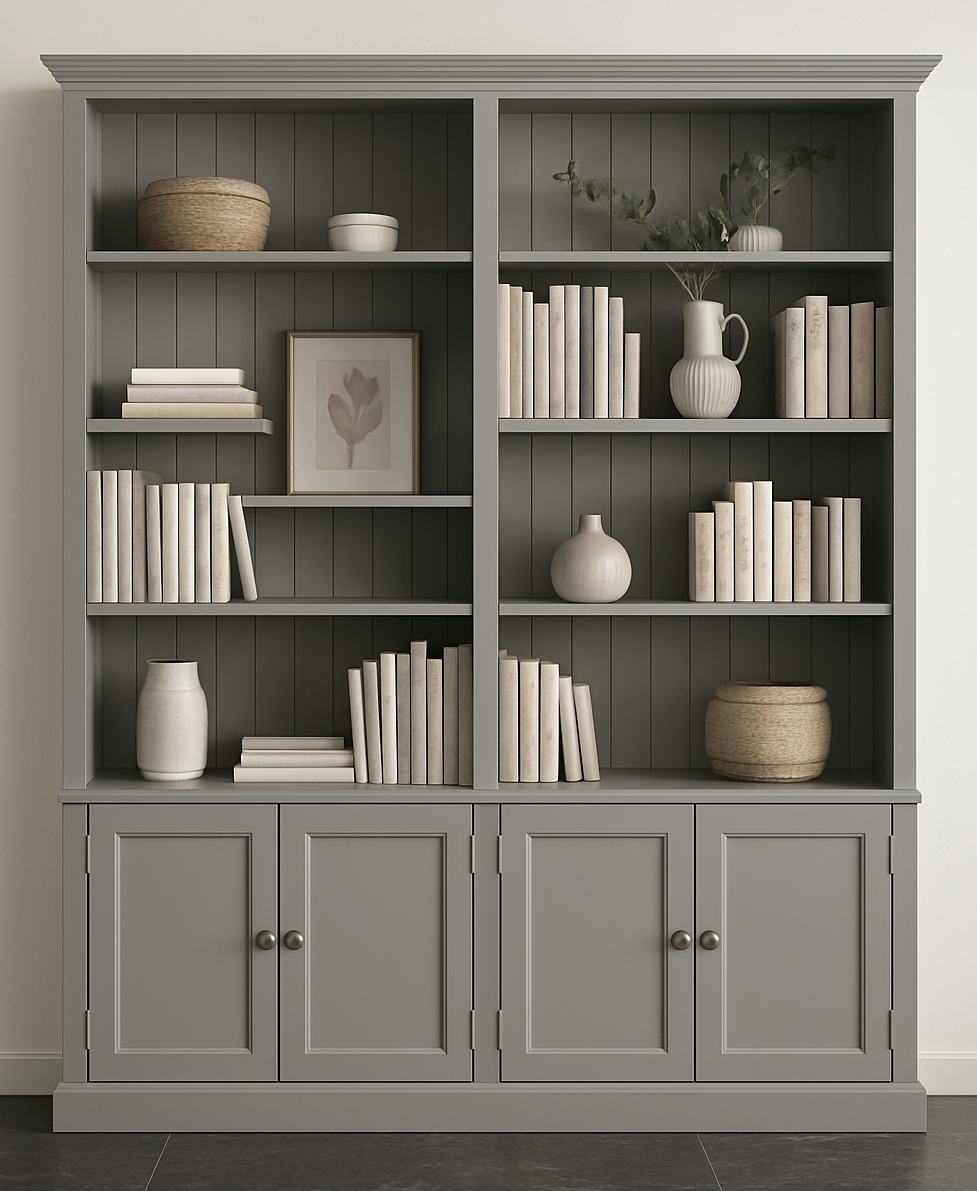 BAYSIDE (AUSSIE MADE) 4 DOOR PIGEON PAIRED BOOKCASE COLLECTION (3 SECTIONS) - ASSORTED COLOURS - STARTING FROM $1499