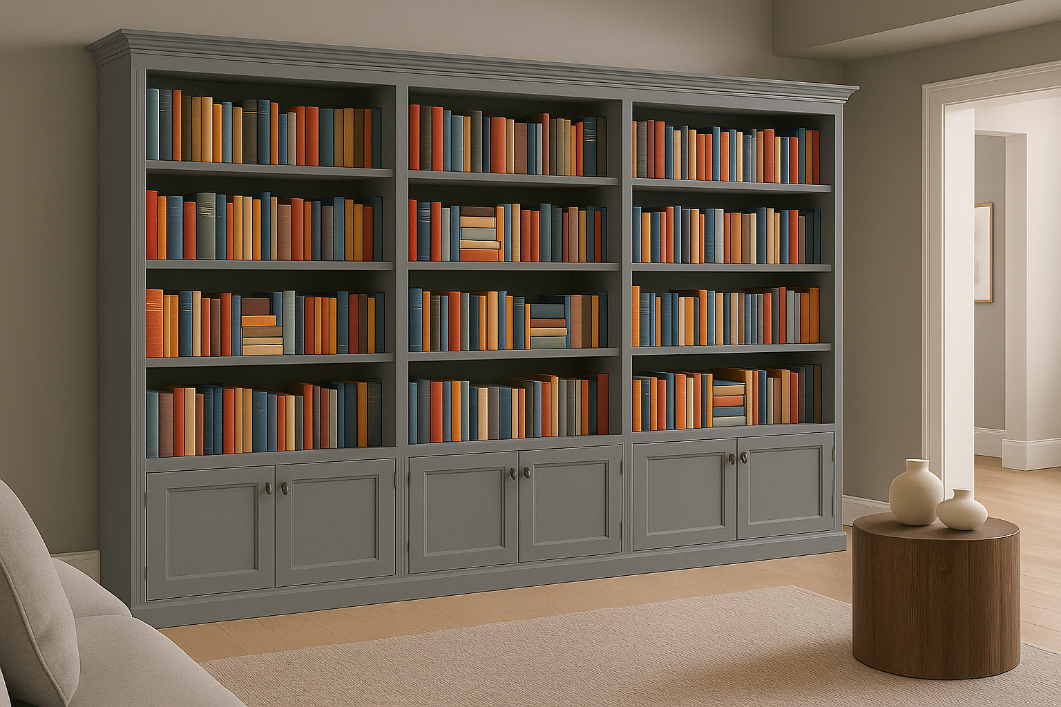 BAYSIDE (AUSSIE MADE) 6 DOOR BOOKCASE PIGEON PAIRED (4 SECTIONS) COLLECTION - ASSORTED PAINTED COLOURS - STARTING FROM $3699