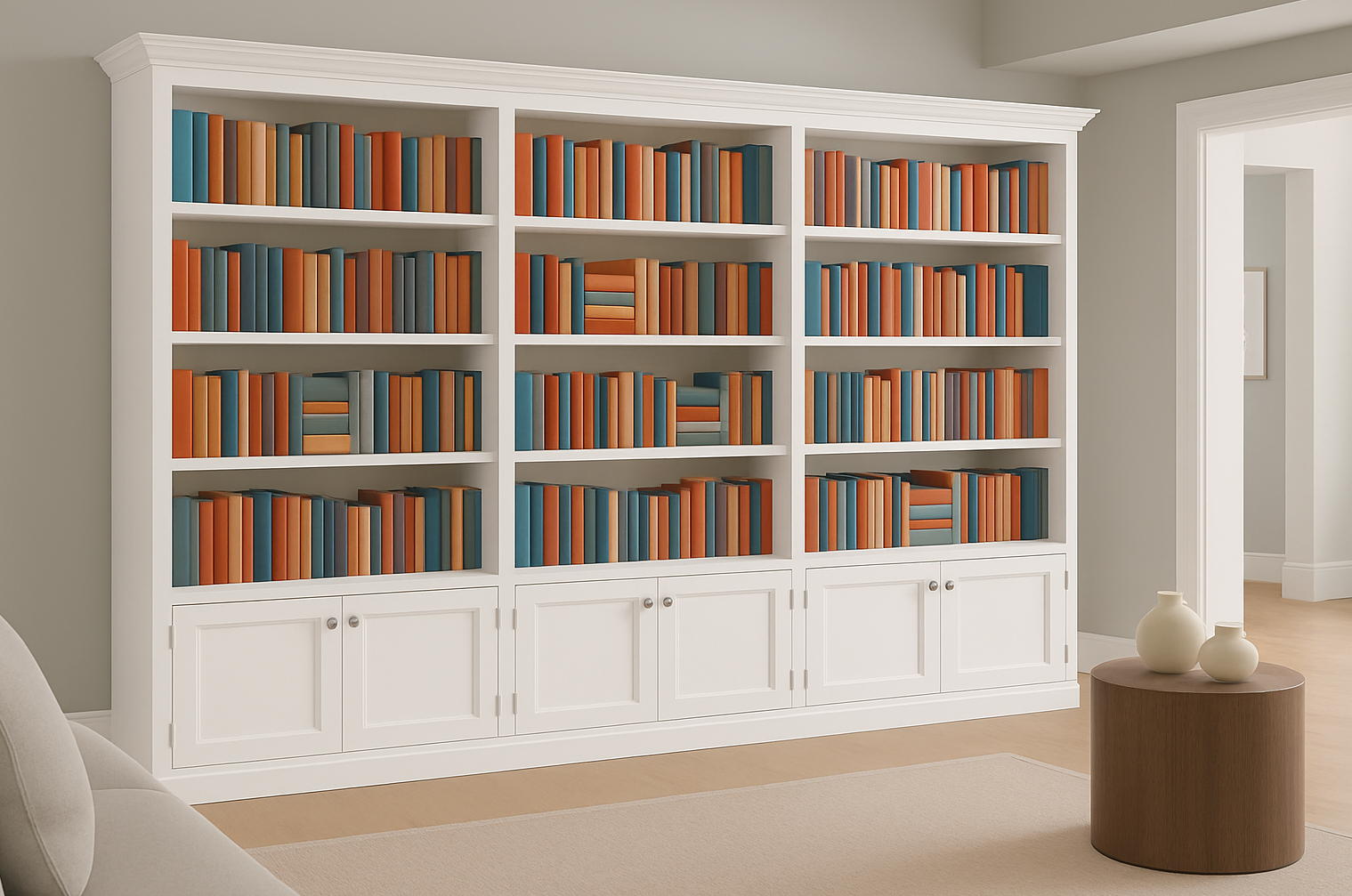 BAYSIDE (AUSSIE MADE) 6 DOOR BOOKCASE PIGEON PAIRED (4 SECTIONS) COLLECTION - ASSORTED PAINTED COLOURS - STARTING FROM $3699