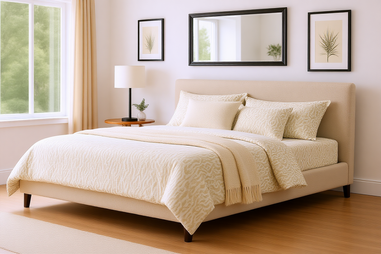 CIARA (AUSSIE MADE) UPHOLSTERED BEDROOM COLLECTION - ASSORTED FABRICS AND COLOURS - STARTING FROM $499