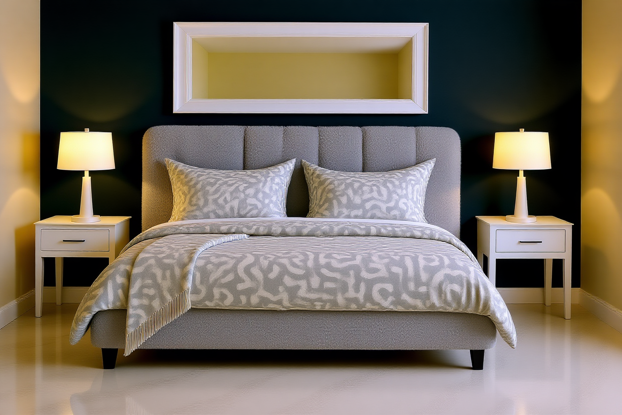 JULES (AUSSIE MADE) UPHOLSTERED BEDROOM COLLECTION WITH MAJESTIC BASE  - ASSORTED FABRICS AND COLOURS - STARTING FROM $599