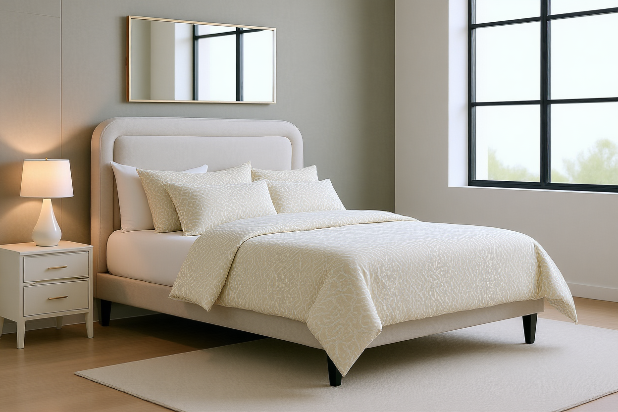CURVED (AUSSIE MADE) BEDROOM COLLECTION - ASSORTED FABRICS AND COLOURS - STARTING FROM $1299