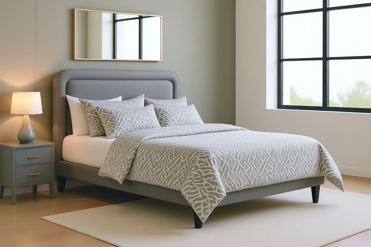CURVED (AUSSIE MADE) BEDROOM COLLECTION - ASSORTED FABRICS AND COLOURS - STARTING FROM $1299