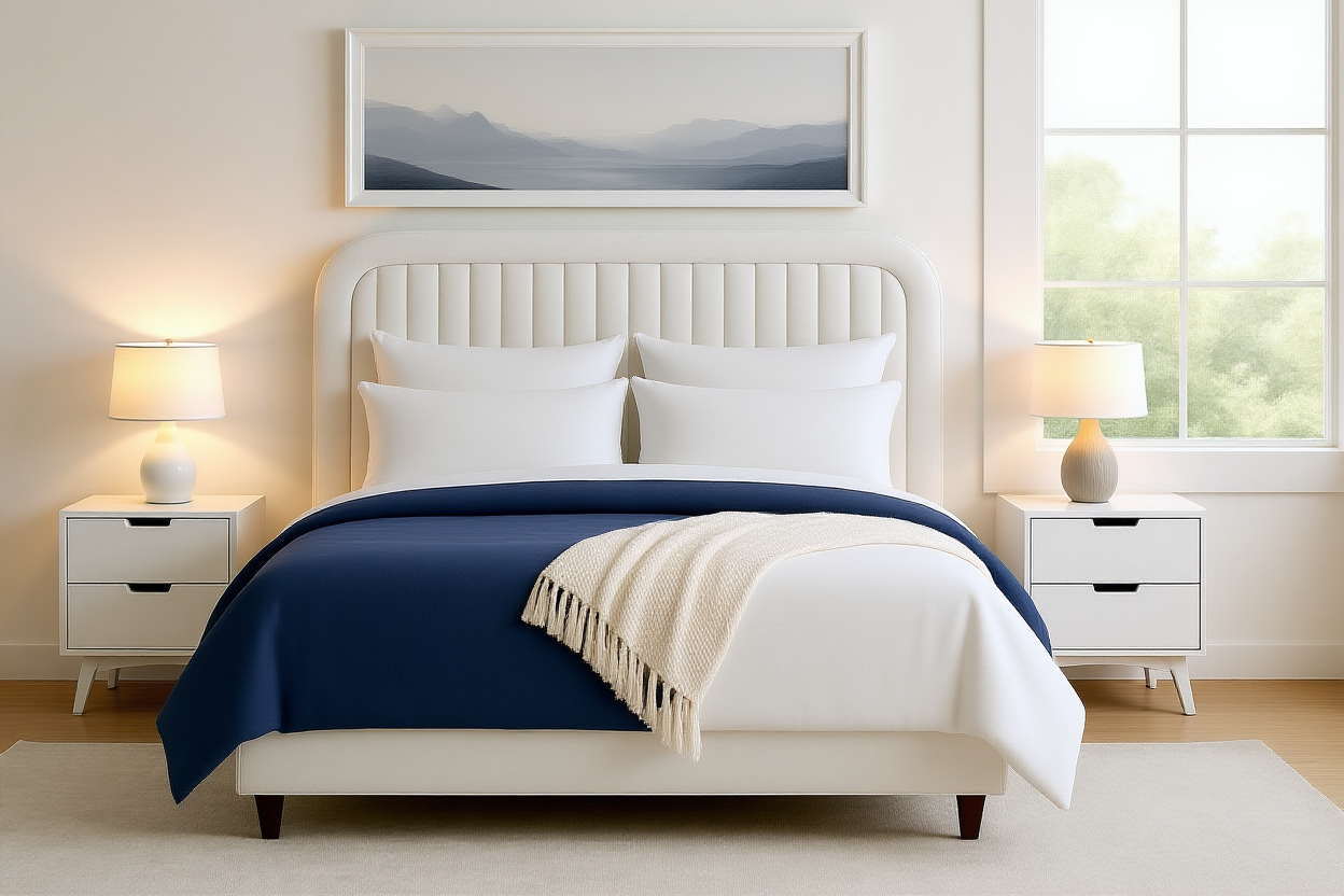 TUCKERED (AUSSIE MADE) UPHOLSTERED BEDROOM COLLECTION – ASSORTED FABRICS & COLOURS - STARTING FROM $399