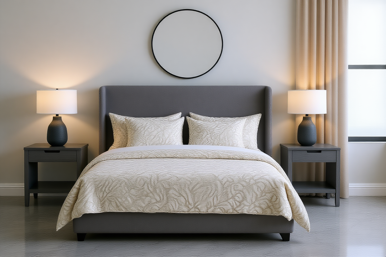 DAYTONA (AUSSIE MADE) UPHOLSTERED BEDROOM COLLECTION - ASSORTED FABRICS AND COLOURS - STARTING FROM $999
