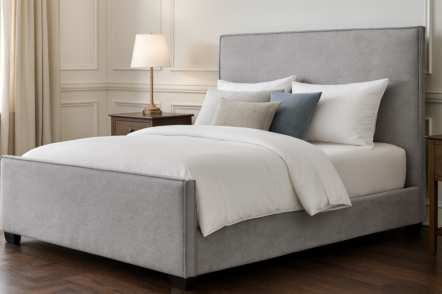 DELAMON (AUSSIE MADE) UPHOLSTERED BEDROOM COLLECTION - ASSORTED FABRICS AND COLOURS - STARTING FROM $699