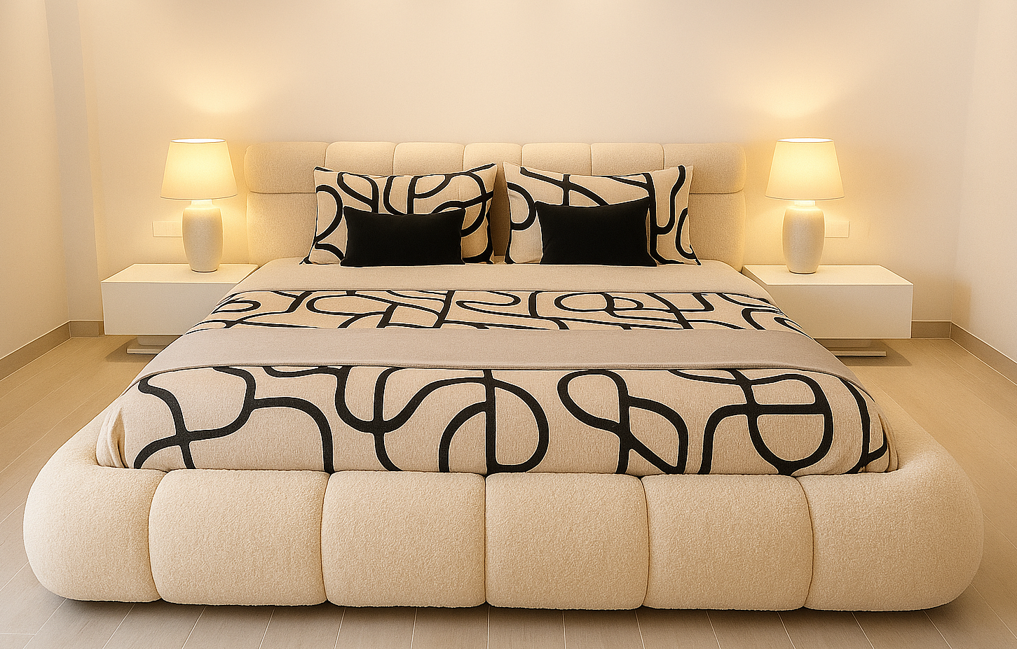 DUBAI (AUSSIE MADE) EXTENDED BEDROOM COLLECTION – ASSORTED FABRICS & COLOURS - STARTING FROM $1499