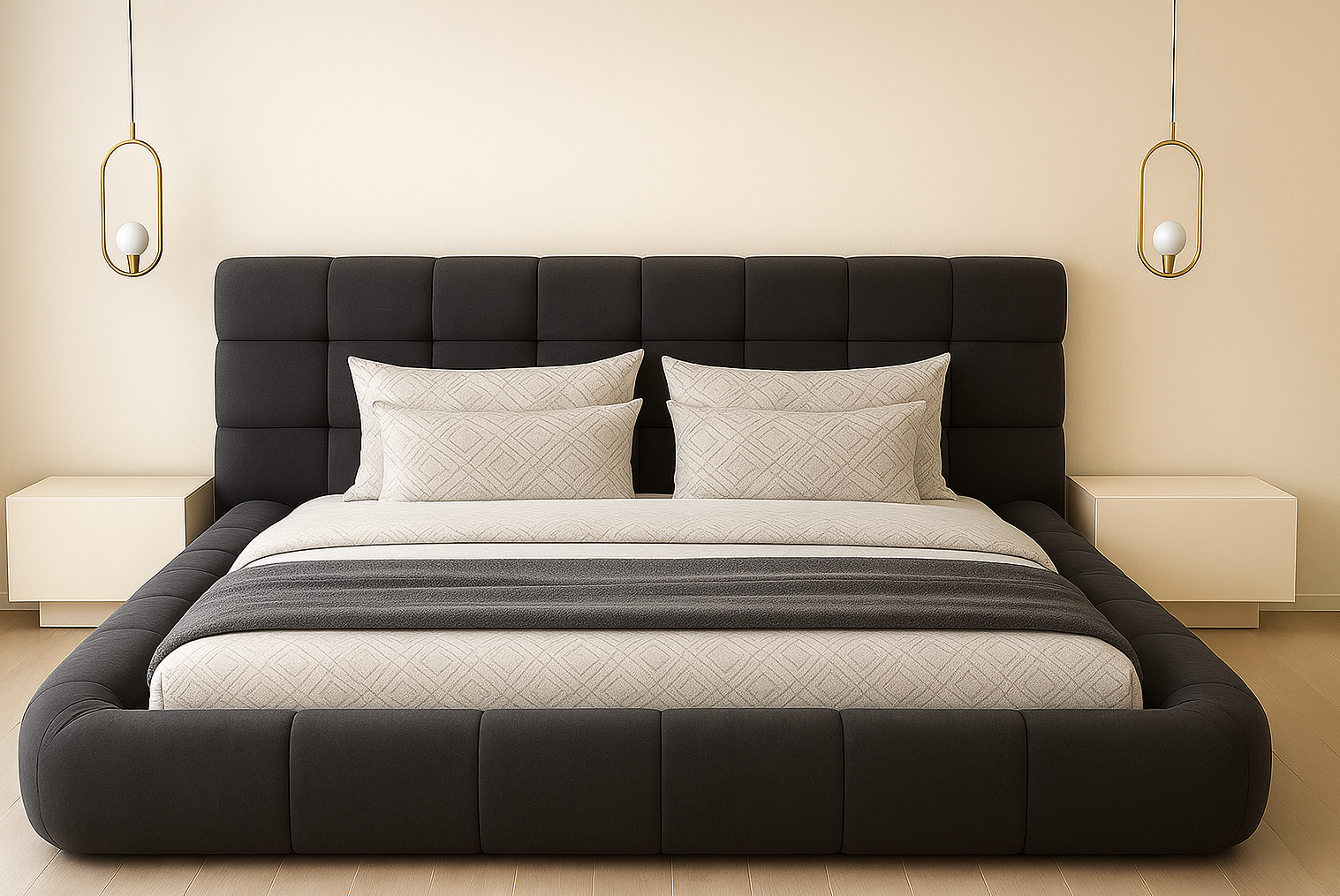 DUBAI (AUSSIE MADE) STANDARD UPHOLSTERED BEDROOM COLLECTION – ASSORTED FABRICS & COLOURS - STARTING FROM $999