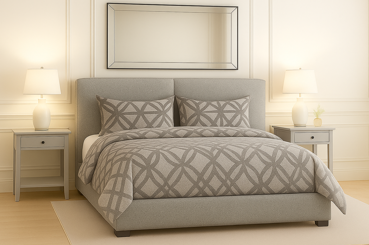 ENZO (AUSSIE MADE) UPHOLSTERED BEDROOM COLLECTION – ASSORTED FABRICS & COLOURS - STARTING FROM $999