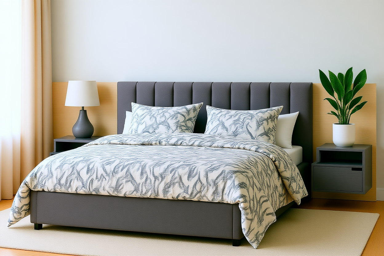 LINCOLN (AUSSIE MADE) BEDROOM COLLECTION WITH FABRIC BEDHEAD AND UNDERBED STORAGE BOX - ASSORTED PAINTED COLOURS