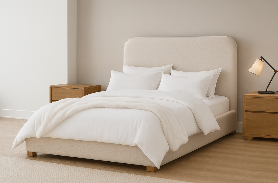 MAXINE (AUSSIE MADE) UPHOLSTERED BEDROOM COLLECTION - ASSORTED FABRICS AND COLOURS - STARTING FROM $699