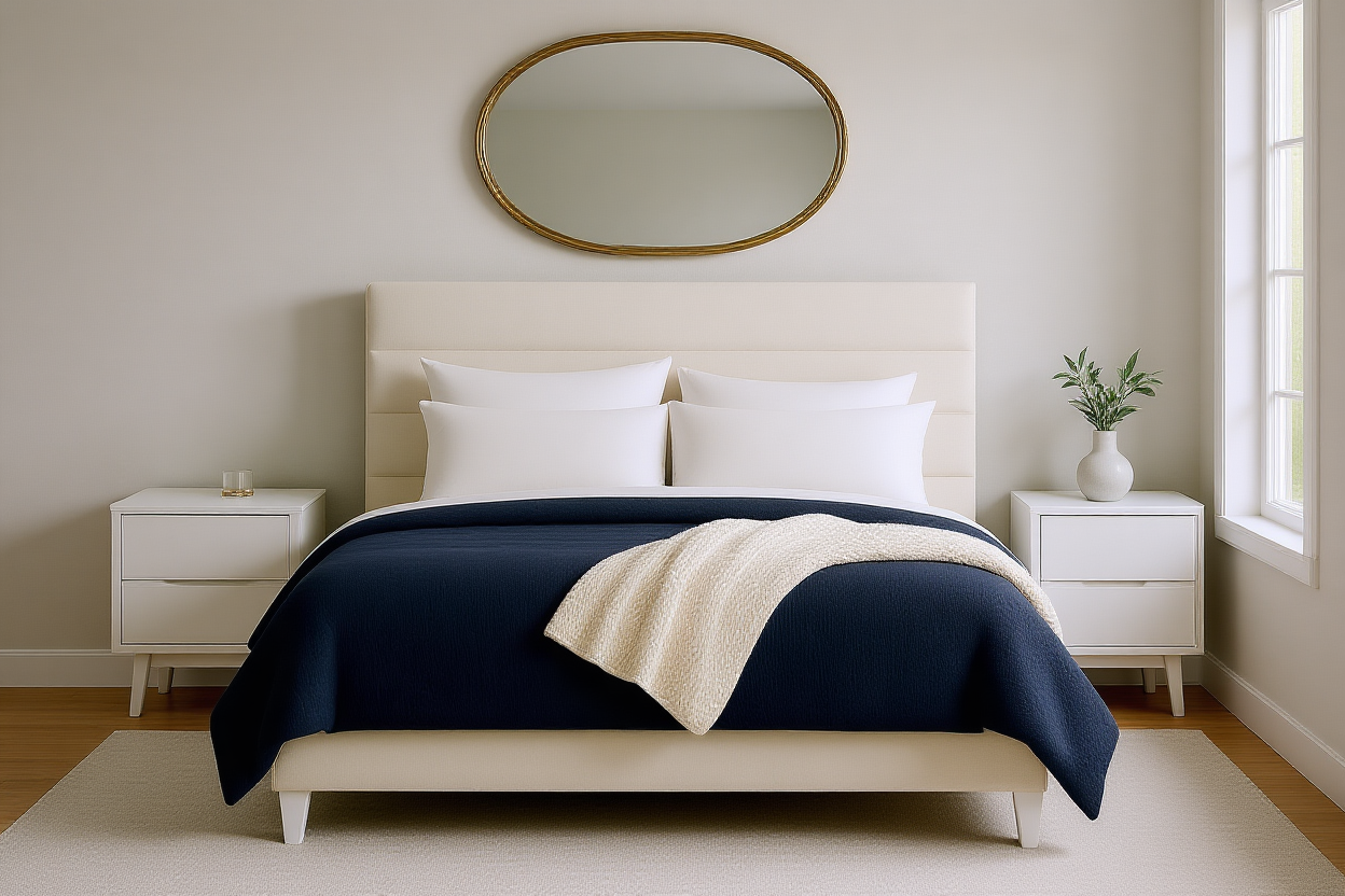 NEWTOWN (AUSSIE MADE) UPHOLSTERED BEDROOM COLLECTION – ASSORTED FABRICS & COLOURS - STARTING FROM $499