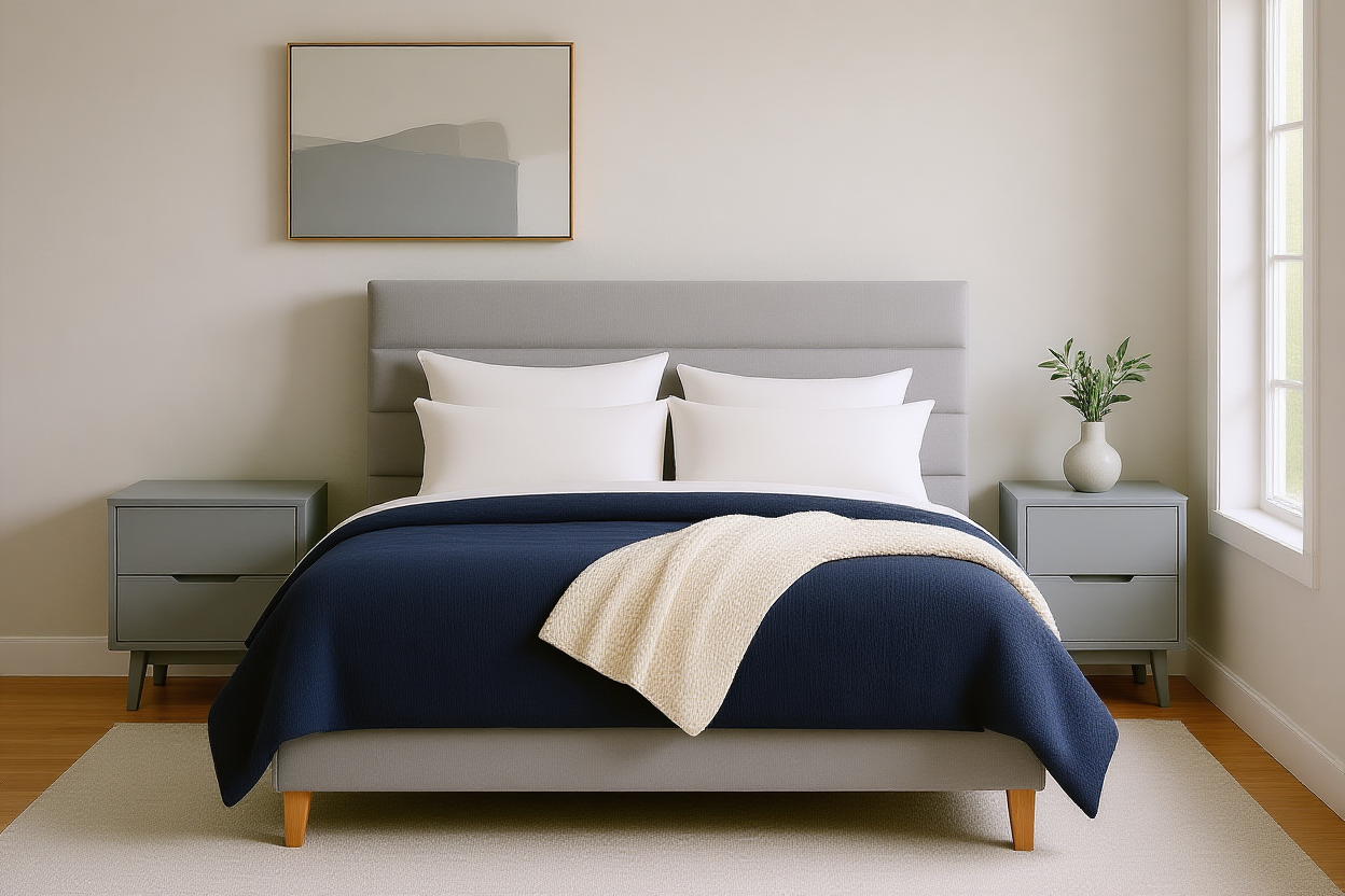 NEWTOWN (AUSSIE MADE) UPHOLSTERED BEDROOM COLLECTION – ASSORTED FABRICS & COLOURS - STARTING FROM $499